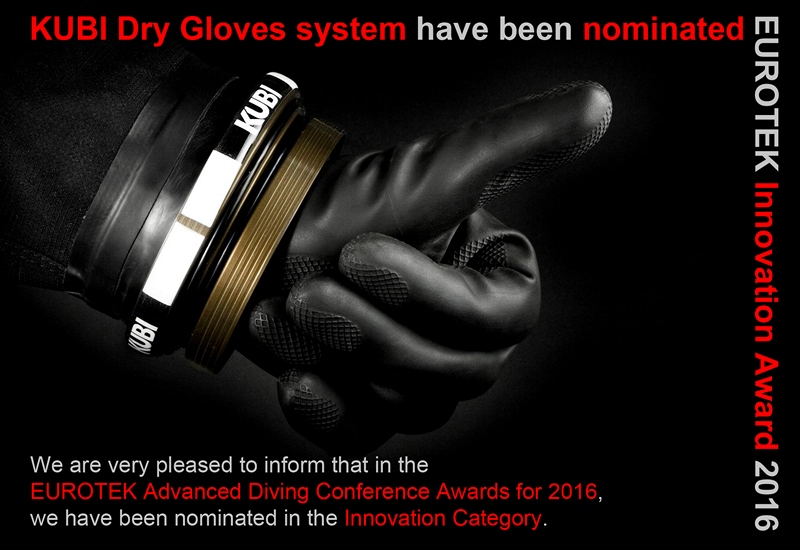 KUBI Dry Gloves system nominovaný na ocenenie EEUROTEK.2016 Innovation Award